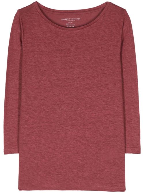 T-shirt donna scollo a barca MAJESTIC FILATURES | M011FTS397488